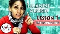 This is the thumbnail of the Lebanese Arabic Lesson 1. It shows Hiba Najem in a red sweater. It also has the tilte written on a Blue background: Lesson 1, Introduction.